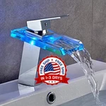 Cascada Para Casa Single Handle Waterfall Bathroom Vanity Sink Led Faucet Nuevo. Fixed Price $104.39.
