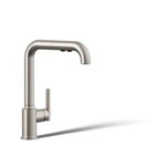 Kohler K-7505-VS Purist Pull-out Kitchen Sink Faucet, Vibrant Stainless Steel. Fixed Price $439.00.