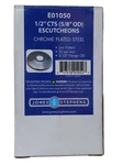 Jones Stephens 1/2" Cts (5/8" Od) Escutcheons Chrome Plated Steel Pack Of 25. Fixed Price $23.99.