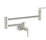 Kohler Purist K-35745-SN Wall Mounted Kitchen Pot Filler Faucet Polished Nickel. Fixed Price $444.60.
