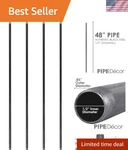 4-PACK 1/2 X 48 Malleable Cast Iron Pipe Nipple Industrial Style Connectors. Fixed Price $68.99.