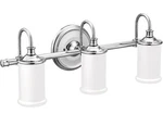 Moen YB6463CH Belfield Three Globe Bath Light Frosted Glass Chrome Finish. Fixed Price $109.97.