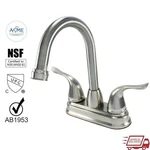 High Arc Dual Handle Faucet 360 Degree Swivel Pop-up Brushed Nickel 1.2 Gpm New. Fixed Price $63.80.