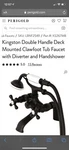 Kingston Double Handle Deck Mounted Clawfoot Tub Faucet. Fixed Price $225.00.