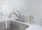 Oakbrook 67814W-1104 1-HANDLE Brushed Nickel Side Sprayer Kitchen Faucet 1.8 Gpm. Fixed Price $139.99.