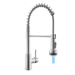 Kitchen Faucet Pull Down Sprayer Single Hole Led Brushed Nickel Gimili Stainless. Fixed Price $104.99.