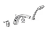 T991 Moen Chateau, Chrome Roman Tub Deck Trim Kit Without Handles. Fixed Price $60.00.
