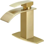 Modern Brushed Gold Waterfall Bathroom Faucet Single Handle Basin Sink Mixer Tap. Fixed Price $28.99.