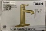 Kohler Cordate Single-handle Bathroom Sink Faucet K-R30283-4D-2M Brass Finish. Fixed Price $120.00.