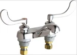 Chicago Faucets 802-317ABCP 4" Center Lavatory With Wristblade Handles. Fixed Price $129.99.