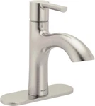 New Moen Idris Bathroom Faucet & Push Down Drain 84577SRN - Brushed Nickel. Fixed Price $52.12.