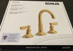 Paces 8" Widespread Faucet Lever Handles In Vibrant Brushed Moderne Brass. Fixed Price $99.99.