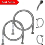 2 Pk Braided Stainless Steel Washing Machine Hoses, 4FT. Fixed Price $39.99.
