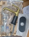 New Kohler 27415-4K-BMB Tone Bathroom Faucet Matte Black/moderne Brushed Brass. Fixed Price $259.00.