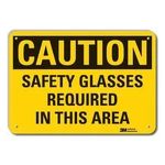 Lyle LCU3-0359-RA 14X10 Caution Sign, In H, Alum, Safety Glasses,. Fixed Price $11.49.