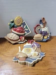 Vintage Kitchen Decor Home Interiors Gifts Wall Hangings Country Style 3 Ct Mtn. Fixed Price $8.25.