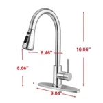Kitchen Sink Faucet Brushed Nickel 360 Sprayer Swivel Mixer Tap Single Handle. Fixed Price $34.47.