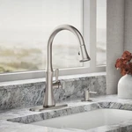 Kohler Kaori Kitchen Faucet Single Handle Pull Down Sprayer Modern Silver Finish. Fixed Price $114.71.