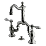 Kingston Brass KS7978TAL Tudor Bridge Bathroom Faucet With Pop-up. Fixed Price $473.18.