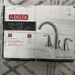 Delta Celice Two Handle Widespread Lavatory Faucet Brushed Nickel 35705-SS-ECO. Fixed Price $70.00.