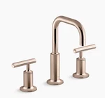 Kohler K-14406-4-RGD Purist Widespread Bathroom Faucet With Drain Vibrant Rose. Fixed Price $655.00.