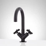 Signature Hardware Vassor Single Hole Bathroom Faucet Pop-up Drain Matte Black. Fixed Price $350.00.