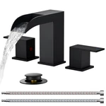 Forious Matte Black Bathroom Faucets 3 Hole, 8 Inch Widespread Square Waterfa.... Fixed Price $94.49.