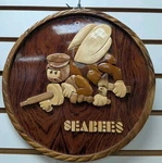 United States Navy Seabees Construction Military Wall Plaque - Intarsia Art. Fixed Price $70.00.