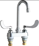 Chicago Faucets 895-317ABCP Gooseneck With Wristblade Handles. Fixed Price $169.00.