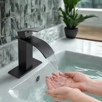 Bathroom Sink Faucet Single Handle 1 Hole Vanity Mixer Taps Panel+water Pipes. Fixed Price $24.29.