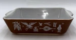 Vintage Pyrex Early American Brown 0503 1.5 Qt Casserole Dish White Eagle Corn. Fixed Price $14.99.
