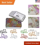 Cute Office Supplies: 60 Metal Cat Paper Clips In Assorted Colors Gift Box. Fixed Price $14.39.