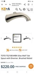 Toto TS210EV#BN Silas Wall Tub Spout With Diverter, Brushed Nickel. Fixed Price $50.00.