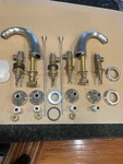Two Kohler Devonshire Widespread Lavatory Faucets Brushed Chrome 394-4-G. Fixed Price $145.00.