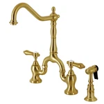 Kingston Brass Heirloom Bridge Kitchen Faucets With Sprayer. Fixed Price $875.22.